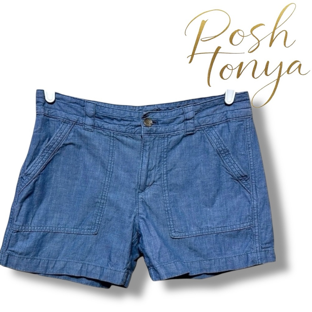 Banana Republic Denim Shorts Blue Chambray Size 6 Coastal Resort Preppy